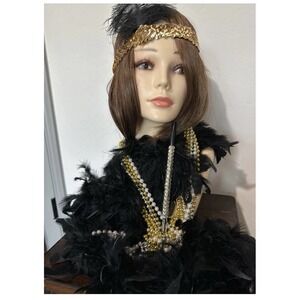 Vintage Gatsby Look Flapper Swing Fringe Cocktail Party Adult Small Dress Up
